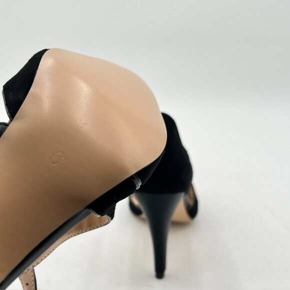 FSJ Black High Heel Pump Pointed Toe Cross Ankle Strap Buckle D'Orsay Sandals - Picture 6 of 8